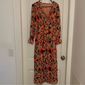 Vibrant Floral Long Sleeve Dress